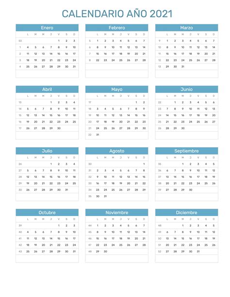 Calendario 2021 Con Semanas Printable Blank Calendar Template 123525 Hot Sex Picture
