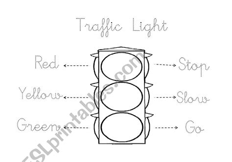 Traffic Light Worksheet For Kids