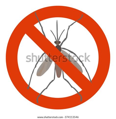 Prohibition Sign Mosquito Symbol Infectious Disease Stock Vector