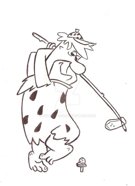 Fred Flintstone Playing Golf By Chaos Toon On Deviantart