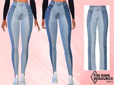 The Sims Resource Two Colour Denim Jeans