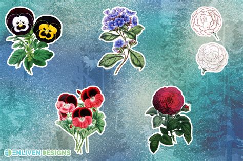 Stickers Flower Sticker Bundle Png Print And Cut 1368252