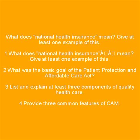Maybe you would like to learn more about one of these? What does "national health insurance" mean? Give at least one example of this. | National health ...