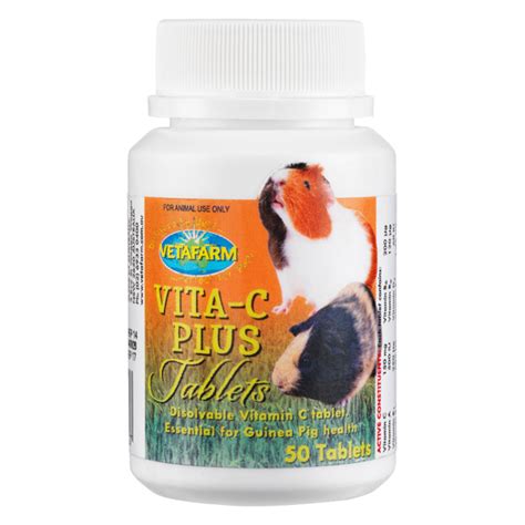 Supplements are rarely needed when a guinea pig is fed a good variety of fresh daily vegetables. Vita-C Plus Tablets - Vetafarm