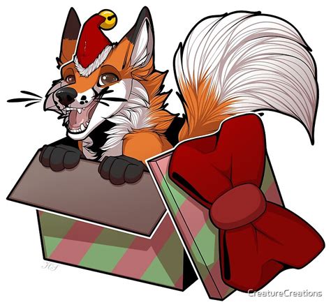 Christmas Fox By Creaturecreations Redbubble