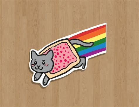 Nyan Cat Sticker Rainbow Pop Tart Cat Internet Meme By Fandomfox