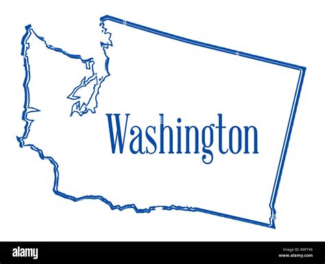 Outline Map Of The State Of Washington Stock Photo Alamy
