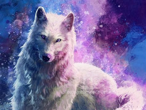 White Wolf By Fleetingember On Deviantart Wolf Painting Wolf Art