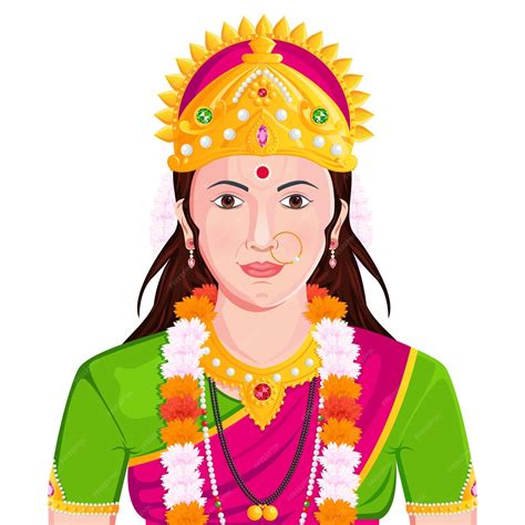 Premium Vector Portrait Of Queen Sita Happy Ram Navami