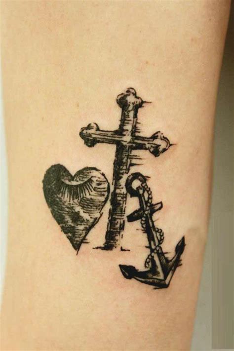 When the anchor is dropped, the water cannot budge the boat. 45 Perfectly Cute Faith Hope Love Tattoos And Designs With ...