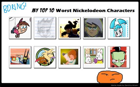 My Top 10 Worst Nickelodeon Characters By Littledoegiuli95 On Deviantart