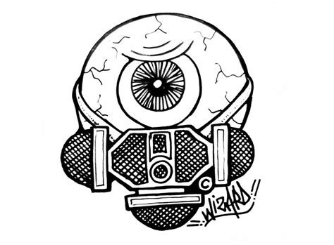One Eye Graffiti Sticker Gas Mask By Wizard1labels On