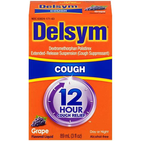 Delsym Adult 12 Hour Cough Relief Medicine Powerful Cough Relief For