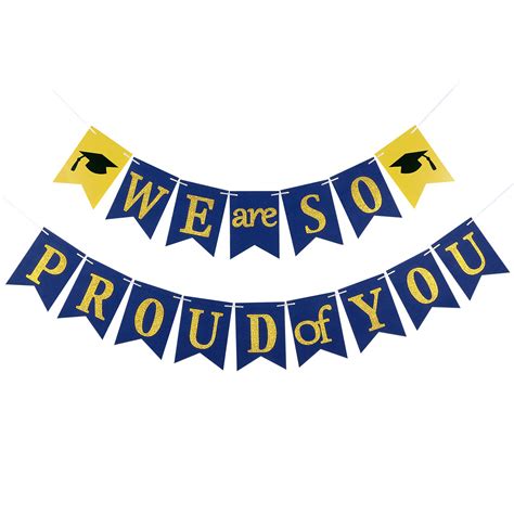 Buy We Are So Proud Of You Banner Blue And Gold Congratulations Banner