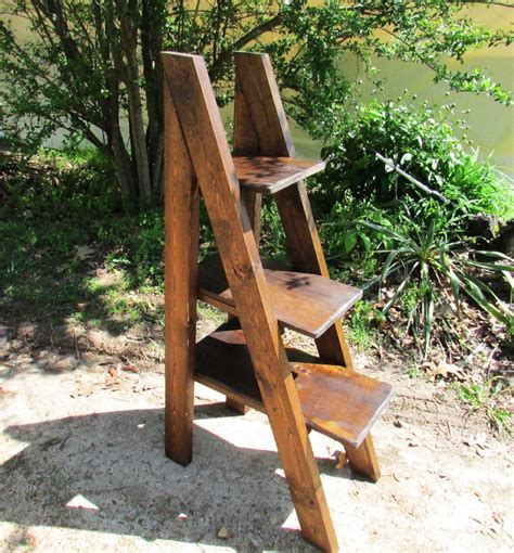 Rustic A Frame Ladder Type Wood Shelves Rustic By Serenevillage