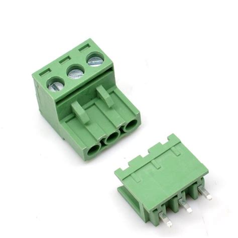 3pin Right Angle Green Color Male And Female Screws Terminal Block 3 Pin 508mm Pitch Male Female