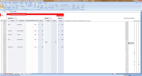 excel personal expense tracker  templates