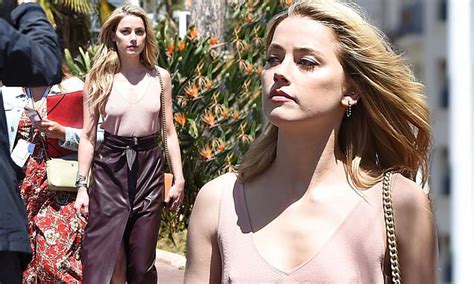 Amber Heard Goes Braless In Nude Vest During Cannes Film Festival
