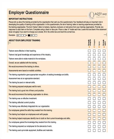 Free 11 Employee Survey Forms In Pdf Excel Ms Word