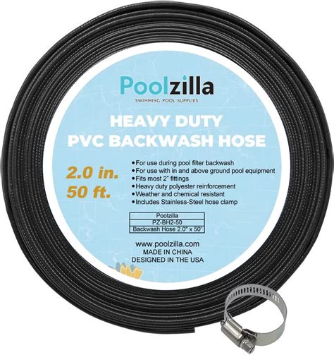 Buy Poolzilla 2x50 Heavy Duty Black Swimming Pool Backwash Hose