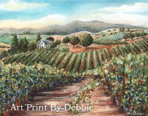 Wine Cellar Painting Napa Valley Fine Art Print Wine Wall
