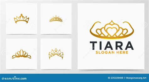 Logo De La Princesa De Oro Tiara Ilustración Del Vector Ilustración