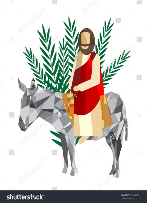 Palm Sunday Triumphal Entry Jesus Into Stock Vector Royalty Free