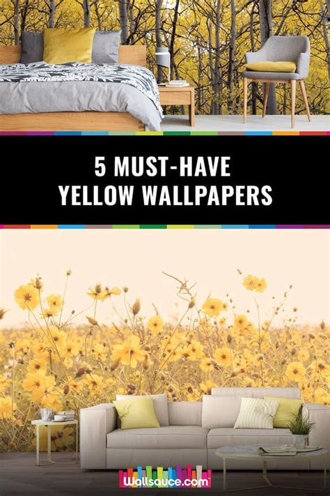 5 Must Have Yellow Wallpapers Yellow Wallpaper Bedroom Wallpaper Accent Wall Accent Wallpaper