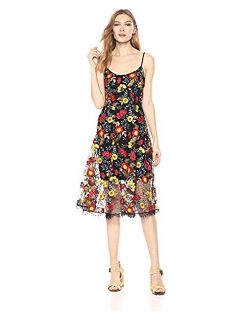 Dress The Population Lace Audrey Spaghetti Strap Midi A Line 3d Floral Dress Save 41 Lyst