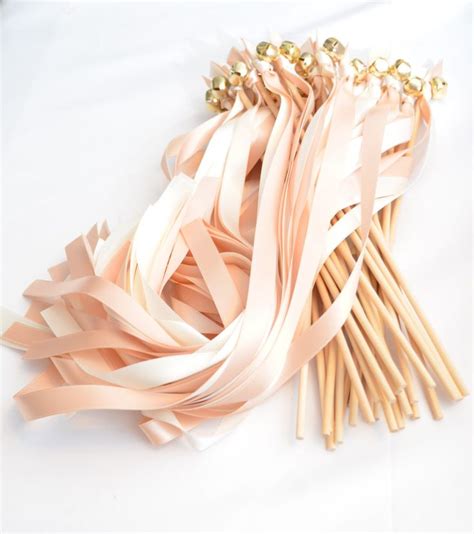 50 Ceremony Send Off Ribbon Wedding Bigger Bell Wands Choose Your