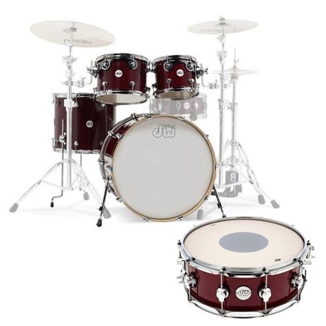 Disc Dw Design Series 22 5pc Shell Pack Wsnare Cherry Stain At Gear4music