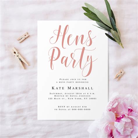 Hens Party Invitation Template Hens Party Invite Editable Etsy
