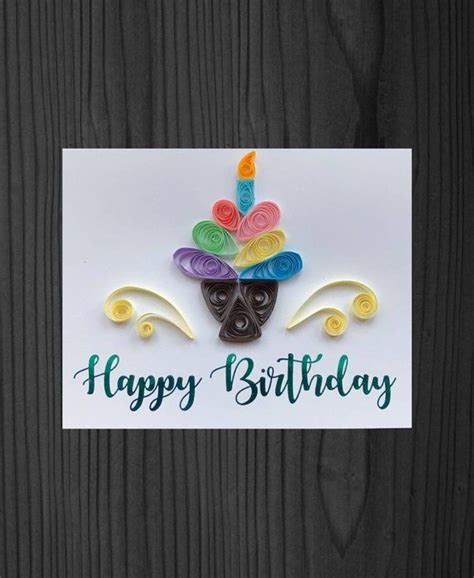 Quilling Cupcake Birthday Card Designs De Papier Quilling Fleurs En
