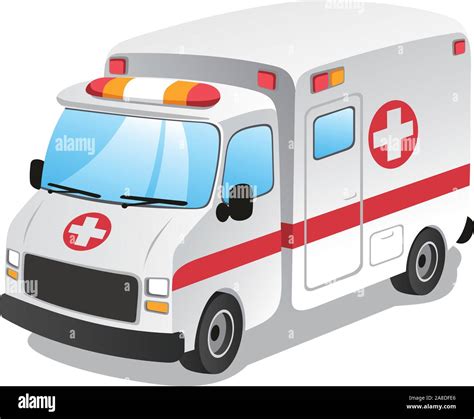 Cartoon Ambulancia Servicio De Emergencia Ilustración Vectorial De