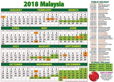Tarikh Cuti Umum 2018 Malaysia Public Holidays Malaysia Kalender 2018