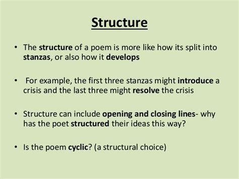 Structure Of A Poem Slideshare