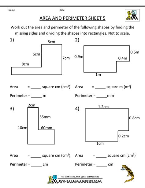 Perimeter Of Compound Shapes Worksheet With Answers