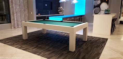 Modern White Pearl Pool Table Modern Billiards Mfg 310 962 6981