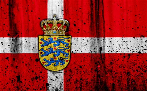 Download Wallpapers Danish Flag 4k Grunge Flag Of Denmark Europe