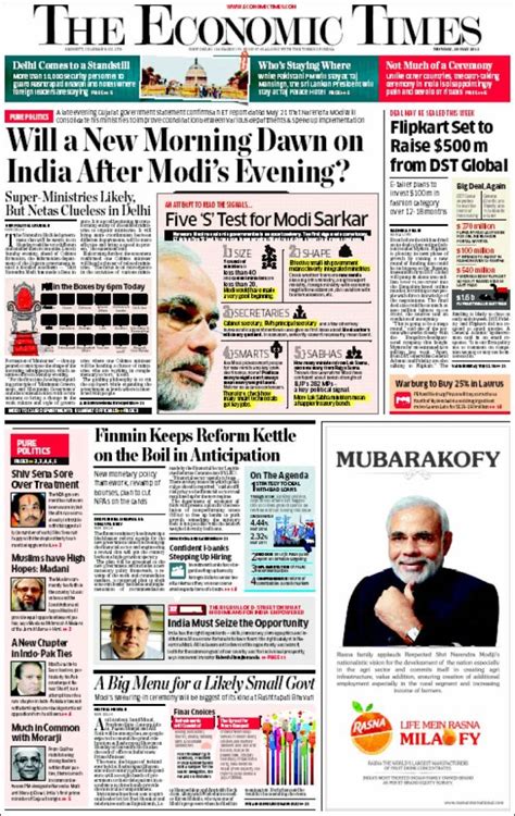Newspaper The Economic Times India Newspapers In India Todays