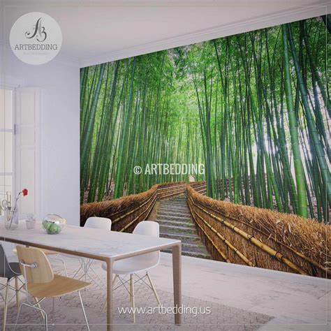Path To The Bamboo Forest Self Adhesive Peel And Stick Nature Wall Mural