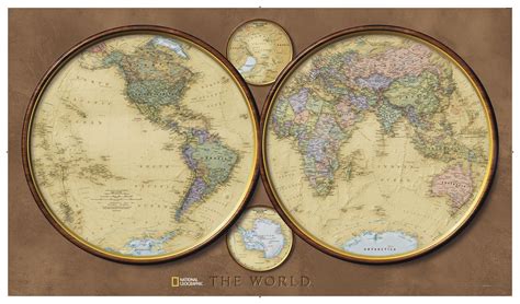 World Map With Hemispheres National Geographic Maps