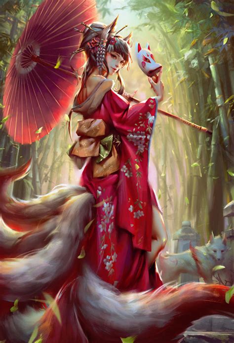 Cyberclaystamamo No Mae By Yu Cheng Hong “a Legendary Fox Spirit In Japanese Mythology