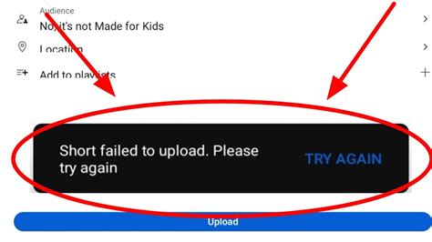 Fix Youtube Short Failed To Upload Please Try Again Youtube Short