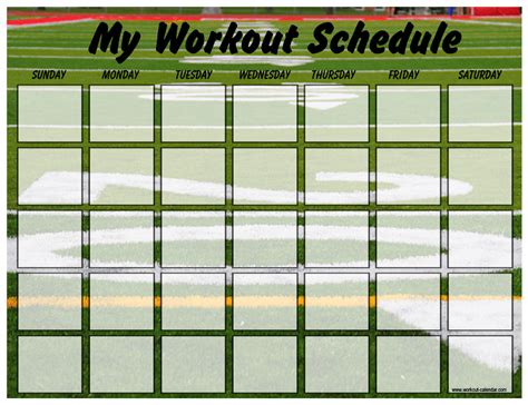 Football Weekly Workout Schedule Template Download Printable Pdf