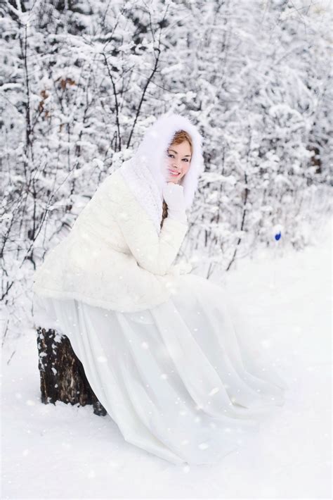 free images person snow cold woman female model spring sitting weather wedding dress