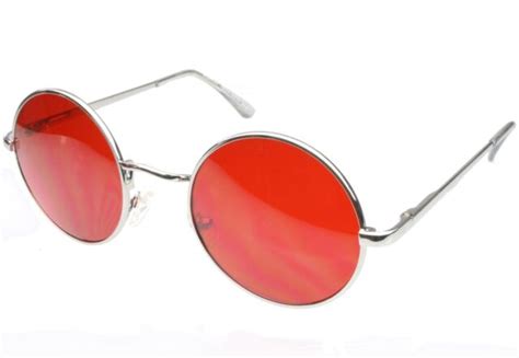 Round Red Lens Glasses Sunglasses Classic Men Womens Vampire Cosplay Retro 49mm Ebay