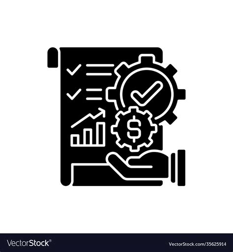 Management Accounting Black Glyph Icon Royalty Free Vector