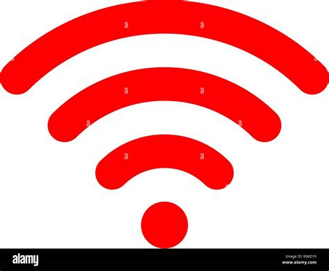 Símbolo Wifi rojo simple redondeadas aislados ilustración