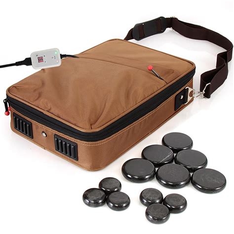 Serenelife Pslmsgst40 Hot Stone Massage Kit Portable Heated Rock Therapy System With